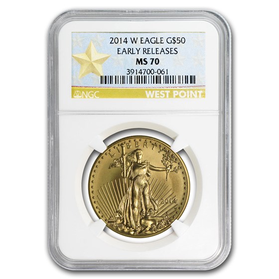 2014-W 1 oz Burnished Gold Eagle MS-70 NGC (ER) 2014-W 1 oz Burnished Gold Eagle MS-70 NGC (ER)